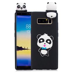 Blue Bow Panda Soft 3D Climbing Doll Soft Case for Samsung Galaxy Note 8