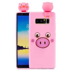 Small Pink Pig Soft 3D Climbing Doll Soft Case for Samsung Galaxy Note 8