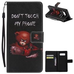 Angry Bear PU Leather Wallet Case for Samsung Galaxy Note 8