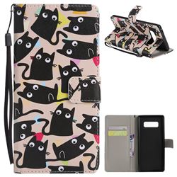 Cute Kitten Cat PU Leather Wallet Case for Samsung Galaxy Note 8