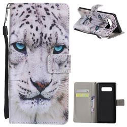 White Leopard PU Leather Wallet Case for Samsung Galaxy Note 8