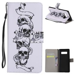 Skull Head PU Leather Wallet Case for Samsung Galaxy Note 8