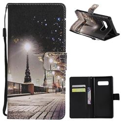 City Night View PU Leather Wallet Case for Samsung Galaxy Note 8