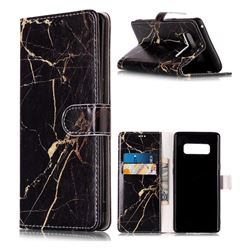 Black Gold Marble PU Leather Wallet Case for Samsung Galaxy Note 8