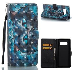 Cat Bobcats 3D Painted Leather Wallet Case for Samsung Galaxy Note 8