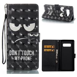 Do Not Touch My Phone 3D Painted Leather Wallet Case for Samsung Galaxy Note 8