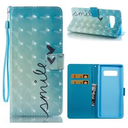Smile Butterfly 3D Painted Leather Wallet Case for Samsung Galaxy Note 8