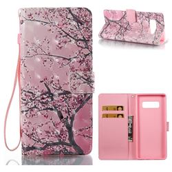 Cherry Tree 3D Painted Leather Wallet Case for Samsung Galaxy Note 8