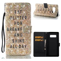 Shine All Day 3D Painted Leather Wallet Case for Samsung Galaxy Note 8