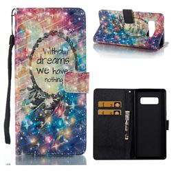 Do Have Dreams 3D Painted Leather Wallet Case for Samsung Galaxy Note 8