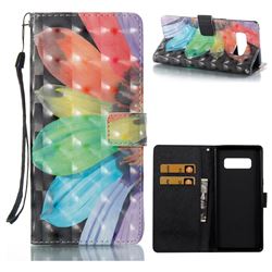 Colorful Sunflower 3D Painted Leather Wallet Case for Samsung Galaxy Note 8