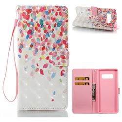 Colored Petals 3D Painted Leather Wallet Case for Samsung Galaxy Note 8