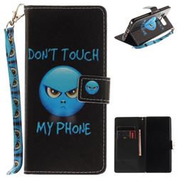 Not Touch My Phone Hand Strap Leather Wallet Case for Samsung Galaxy Note 8