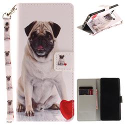 Pug Dog Hand Strap Leather Wallet Case for Samsung Galaxy Note 8