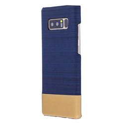 Canvas Cloth Coated Plastic Back Cover for Samsung Galaxy Note 8 - Dark Blue