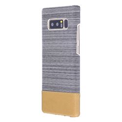 Canvas Cloth Coated Plastic Back Cover for Samsung Galaxy Note 8 - Light Grey