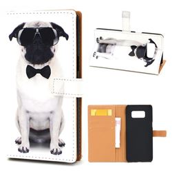 Glasses Dog Leather Wallet Case for Samsung Galaxy Note 8
