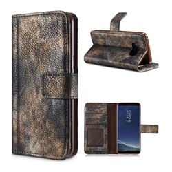 Luxury Retro Forest Series Leather Wallet Case for Samsung Galaxy Note 8 - Grey