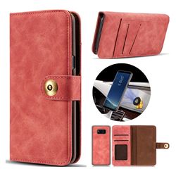 Luxury Vintage Split Separated Leather Wallet Case for Samsung Galaxy Note 8 - Carmine