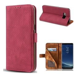 Luxury Vintage Mesh Monternet Leather Wallet Case for Samsung Galaxy Note 8 - Rose