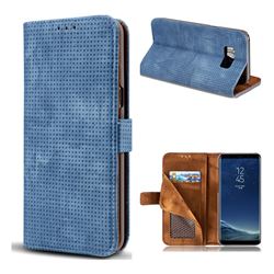 Luxury Vintage Mesh Monternet Leather Wallet Case for Samsung Galaxy Note 8 - Blue
