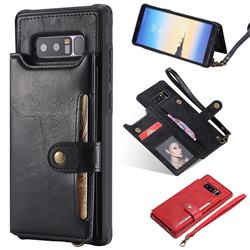 Retro Aristocratic Demeanor Anti-fall Leather Phone Back Cover for Samsung Galaxy Note 8 - Black