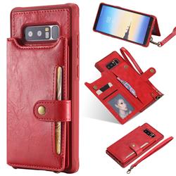 Retro Aristocratic Demeanor Anti-fall Leather Phone Back Cover for Samsung Galaxy Note 8 - Red