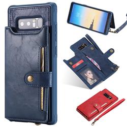 Retro Aristocratic Demeanor Anti-fall Leather Phone Back Cover for Samsung Galaxy Note 8 - Blue