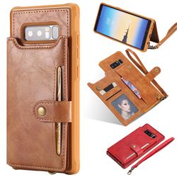Retro Aristocratic Demeanor Anti-fall Leather Phone Back Cover for Samsung Galaxy Note 8 - Brown