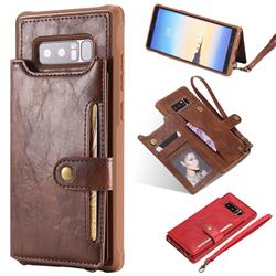 Retro Aristocratic Demeanor Anti-fall Leather Phone Back Cover for Samsung Galaxy Note 8 - Coffee