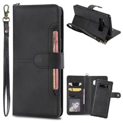 Retro Multi-functional Detachable Leather Wallet Phone Case for Samsung Galaxy Note 8 - Black
