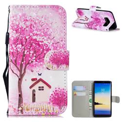 Tree House 3D Painted Leather Wallet Phone Case for Samsung Galaxy Note 8