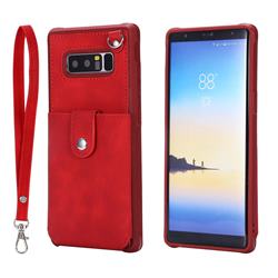 Retro Luxury Anti-fall Mirror Leather Phone Back Cover for Samsung Galaxy Note 8 - Red