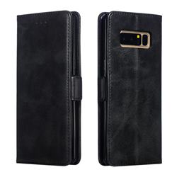 Retro Classic Calf Pattern Leather Wallet Phone Case for Samsung Galaxy Note 8 - Black