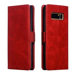 Retro Classic Calf Pattern Leather Wallet Phone Case for Samsung Galaxy Note 8 - Red