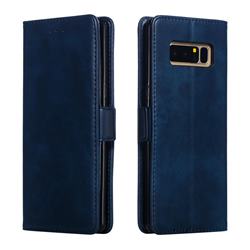 Retro Classic Calf Pattern Leather Wallet Phone Case for Samsung Galaxy Note 8 - Blue