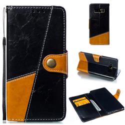 Retro Magnetic Stitching Wallet Flip Cover for Samsung Galaxy Note 8 - Black