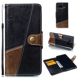Retro Magnetic Stitching Wallet Flip Cover for Samsung Galaxy Note 8 - Dark Gray