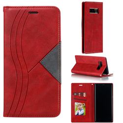 Retro S Streak Magnetic Leather Wallet Phone Case for Samsung Galaxy Note 8 - Red