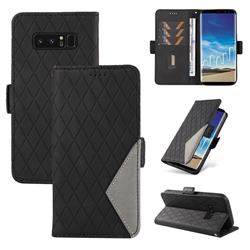 Grid Pattern Splicing Protective Wallet Case Cover for Samsung Galaxy Note 8 - Black
