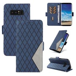 Grid Pattern Splicing Protective Wallet Case Cover for Samsung Galaxy Note 8 - Blue