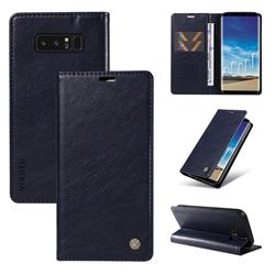 YIKATU Litchi Card Magnetic Automatic Suction Leather Flip Cover for Samsung Galaxy Note 8 - Navy Blue