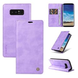 YIKATU Litchi Card Magnetic Automatic Suction Leather Flip Cover for Samsung Galaxy Note 8 - Purple