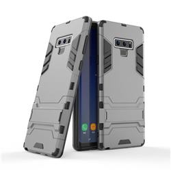 Armor Premium Tactical Grip Kickstand Shockproof Dual Layer Rugged Hard Cover for Samsung Galaxy Note9 - Gray