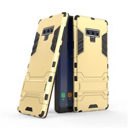 Armor Premium Tactical Grip Kickstand Shockproof Dual Layer Rugged Hard Cover for Samsung Galaxy Note9 - Golden
