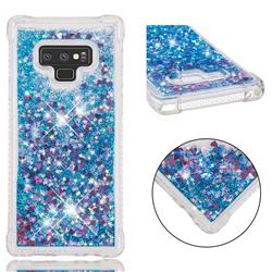 Dynamic Liquid Glitter Sand Quicksand TPU Case for Samsung Galaxy Note9 - Blue Love Heart