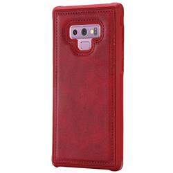 Luxury Shatter-resistant Leather Coated Phone Back Cover for Samsung Galaxy Note9 - Red