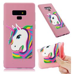 Rainbow Unicorn Soft 3D Silicone Case for Samsung Galaxy Note9 - Pink