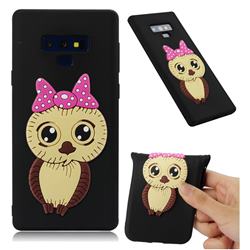 Bowknot Girl Owl Soft 3D Silicone Case for Samsung Galaxy Note9 - Black