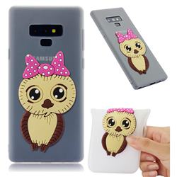 Bowknot Girl Owl Soft 3D Silicone Case for Samsung Galaxy Note9 - Translucent White